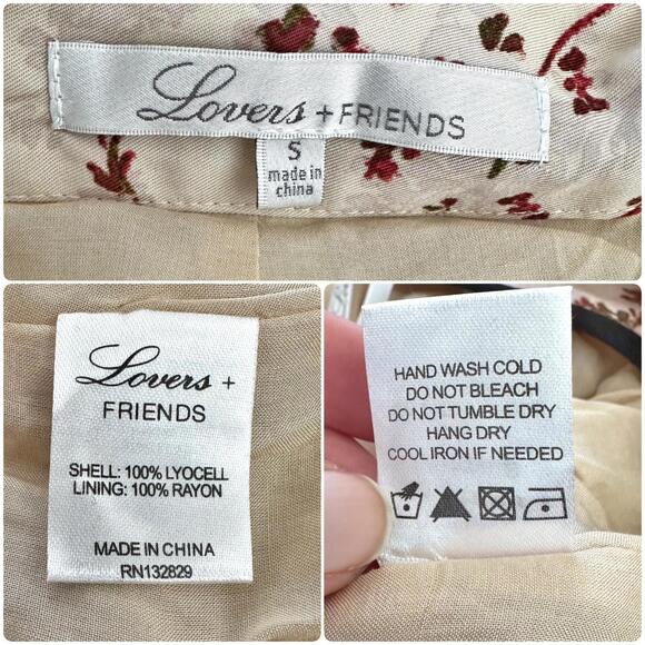 NEW Lovers + Friends Ivory Floral Ruched Midi Skirt Women’s S - Picture 7 of 7